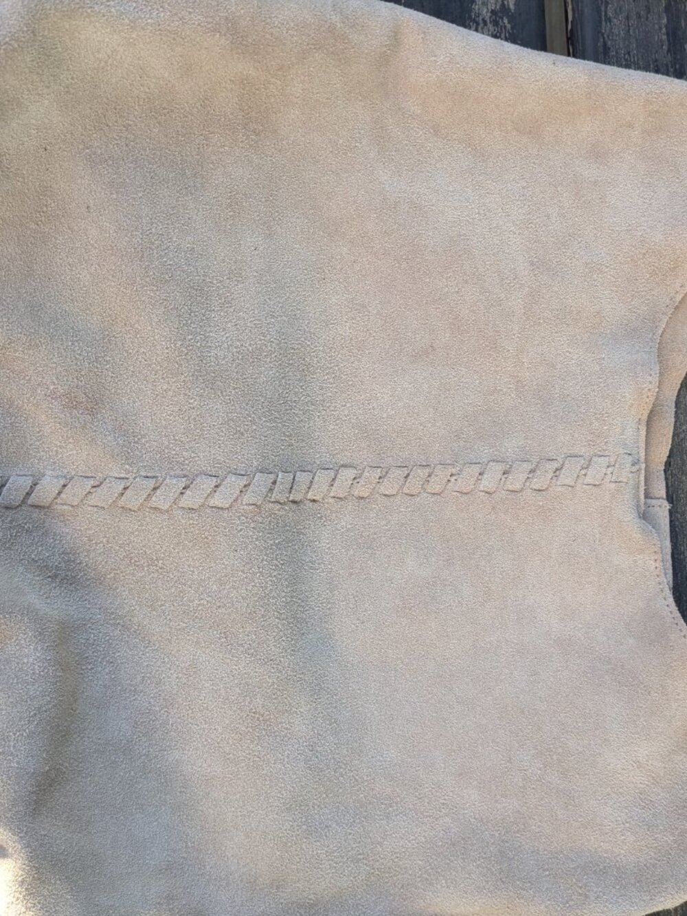 Haute Hippie Suede Leather Festival Hobo Bag w/ Removable Zipper Pouch Taupe. - Picture 4 of 8